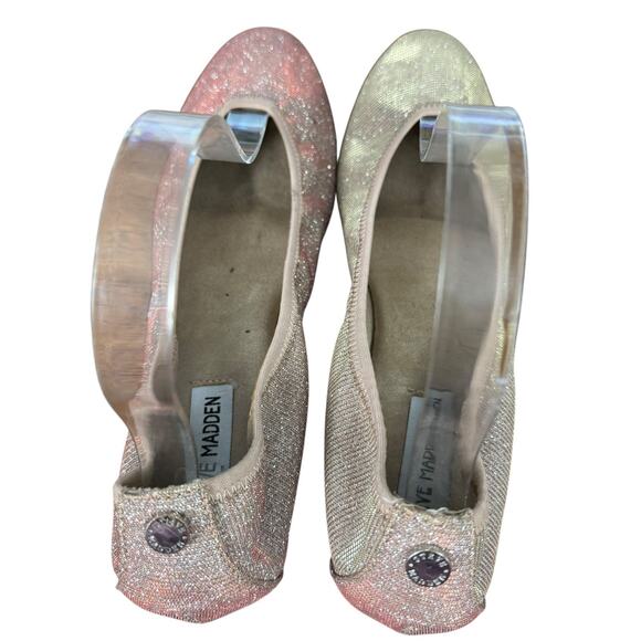 Steve Madden Bamba Metallic Nude Blush Round Toe Ballet Flats Shoes sz 8.5 M - Picture 10 of 16